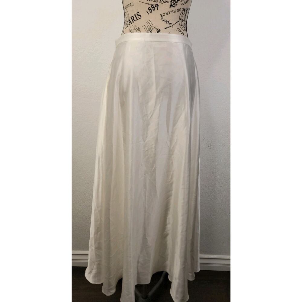 Lilysilk Slip Silk Maxi Skirt Size 6 Pockets Pearl Zip Office Capsule Minimal - Picture 7 of 11